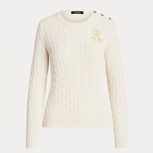 Lauren Ralph Lauren Women's Cream Cable Knit Sweater